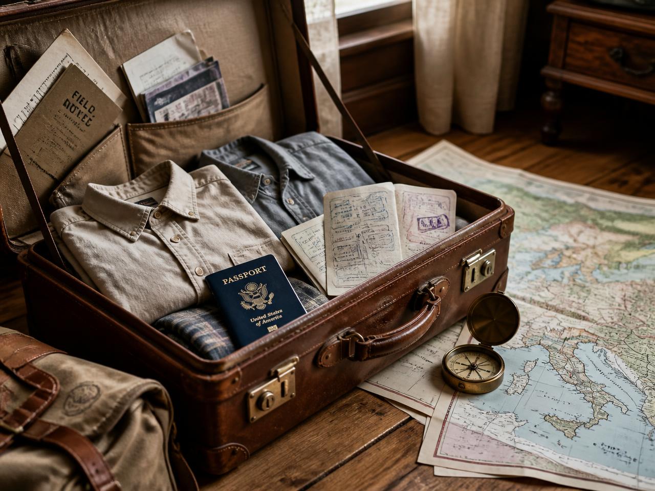 A packed suitcase ready for the next journey