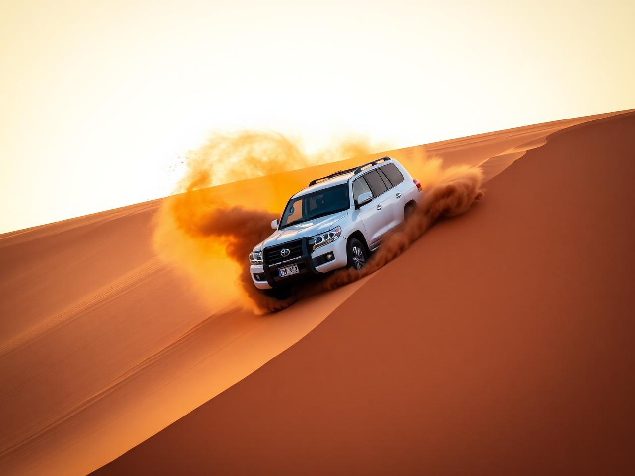 Dune driving at golden hour