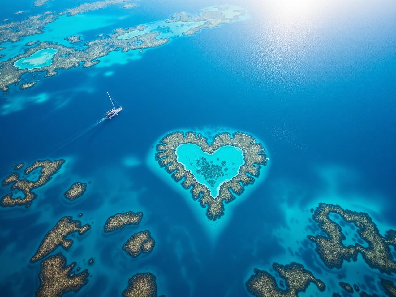 Reef flight over the Coral Sea