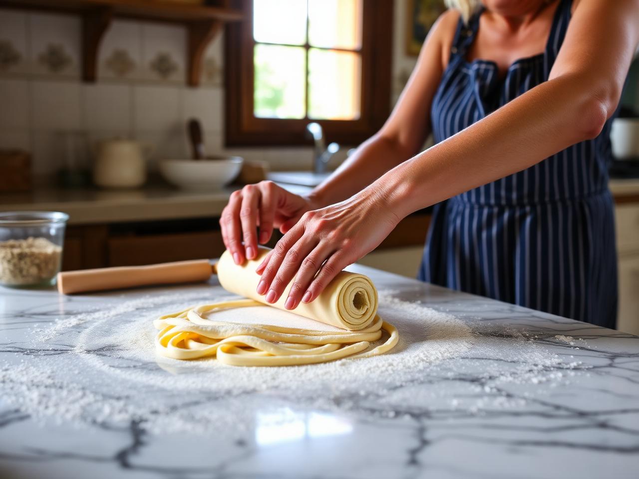 Pasta making in a village kitchen