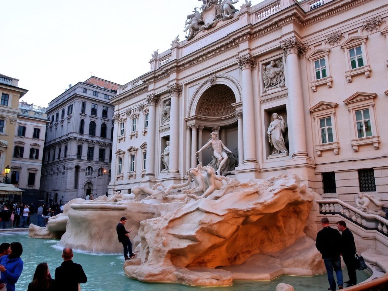 Trevi Fountain at sunrise